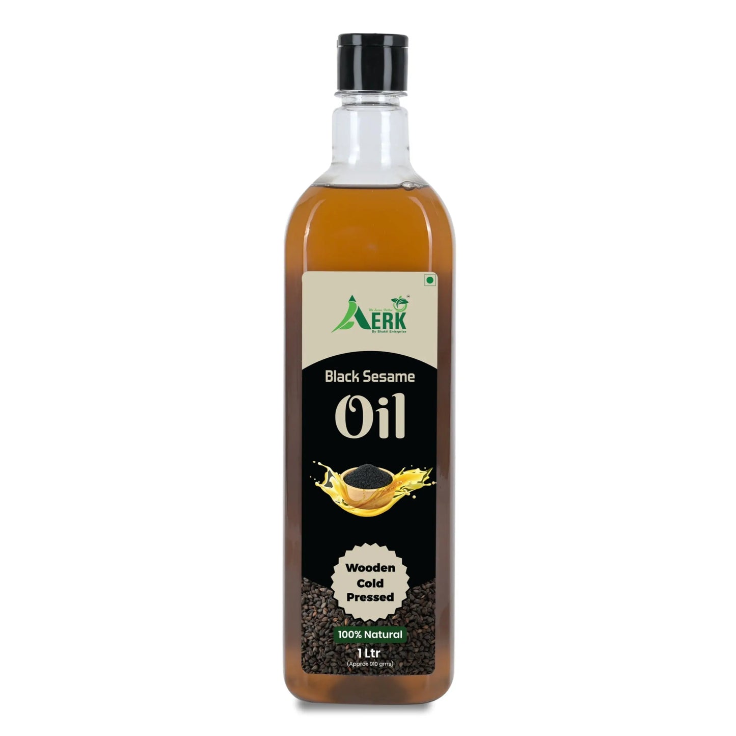 Wooden Cold Pressed Black Sesame Oil Bhakti oils 1-Ltr