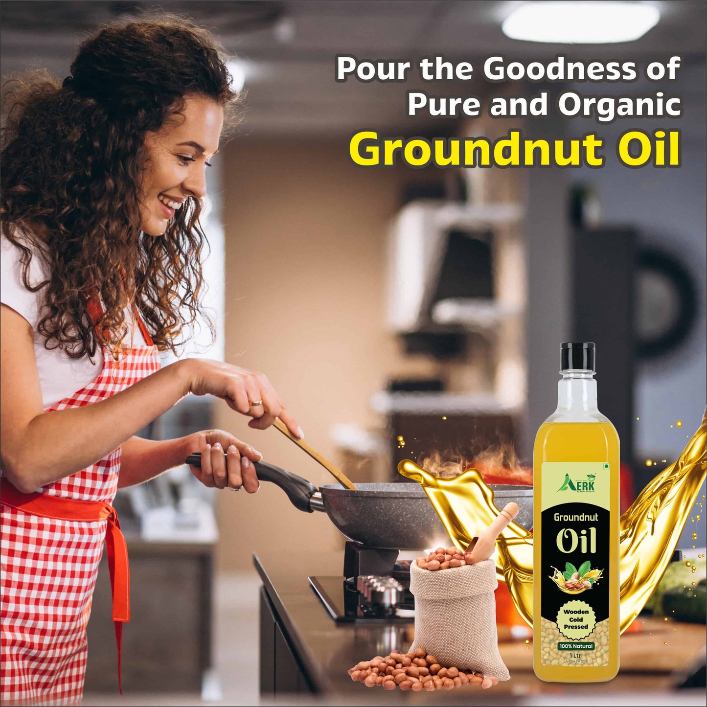 Wooden Cold Pressed Peanut oil - Bhakti Oils cooking oils