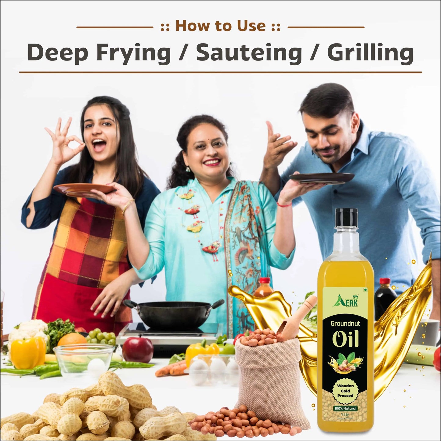Wooden Cold Pressed Peanut oil - Bhakti Oils cooking oils