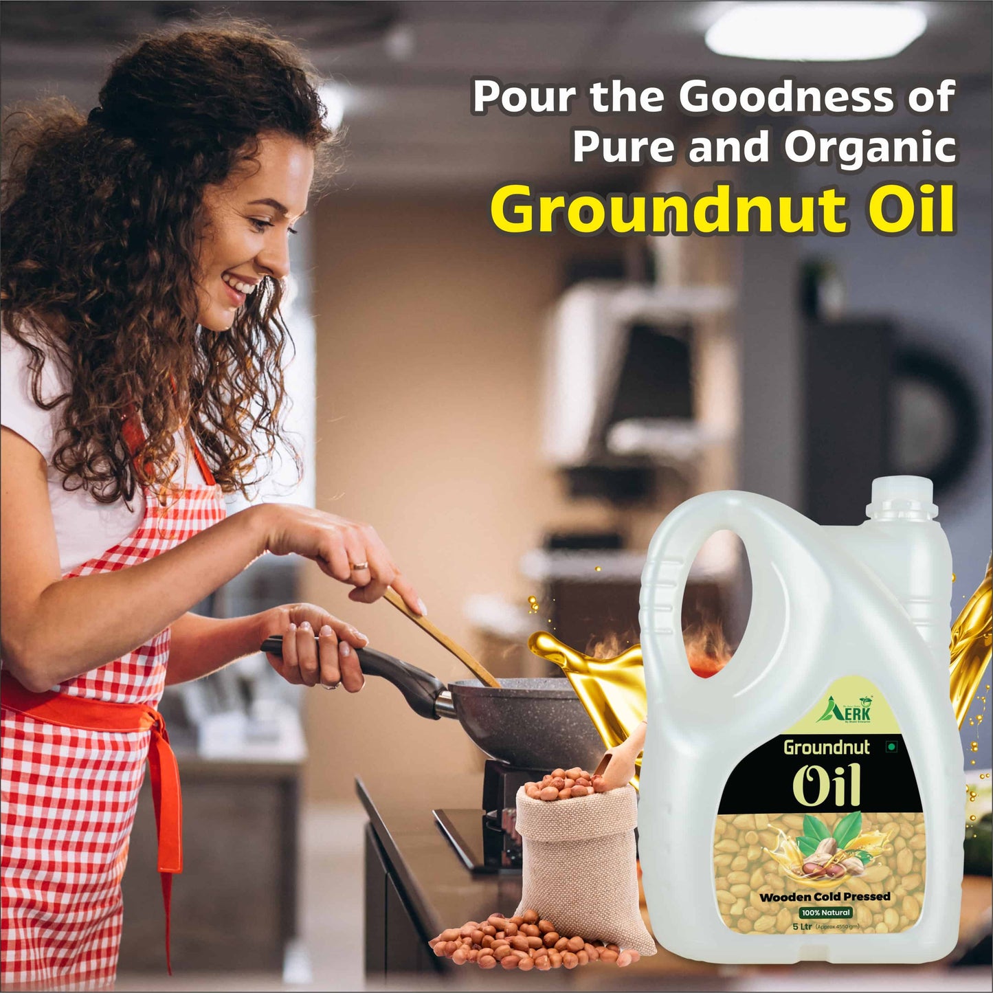 Wooden Cold Pressed Peanut oil - Bhakti Oils cooking oils