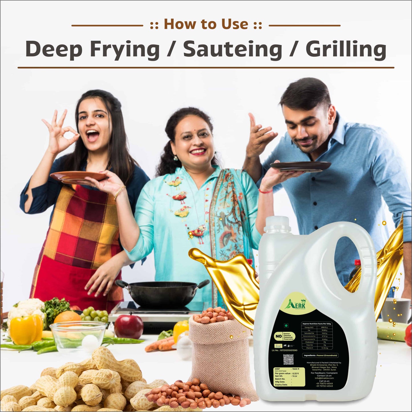 Wooden Cold Pressed Peanut oil - Bhakti Oils cooking oils