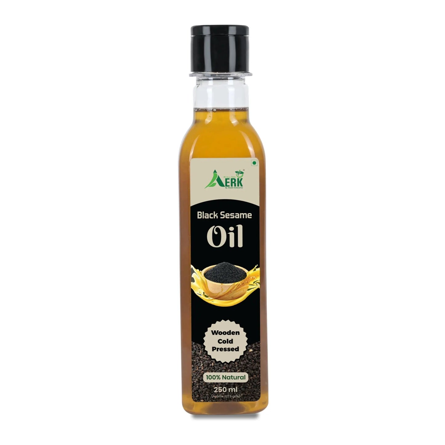 Wooden Cold Pressed Black Sesame Oil Bhakti oils 250-ml