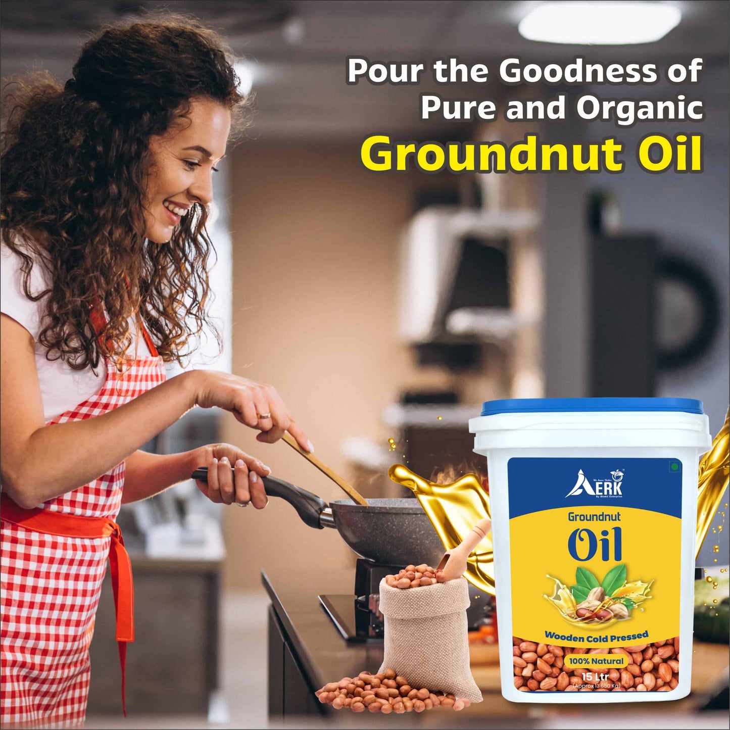 Wooden Cold Pressed Peanut oil - Bhakti Oils cooking oils
