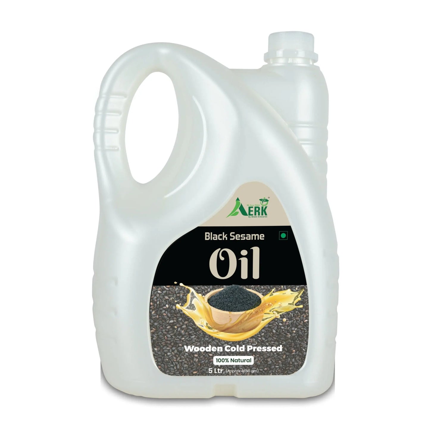 Wooden Cold Pressed Black Sesame Oil Bhakti oils 5-Ltr