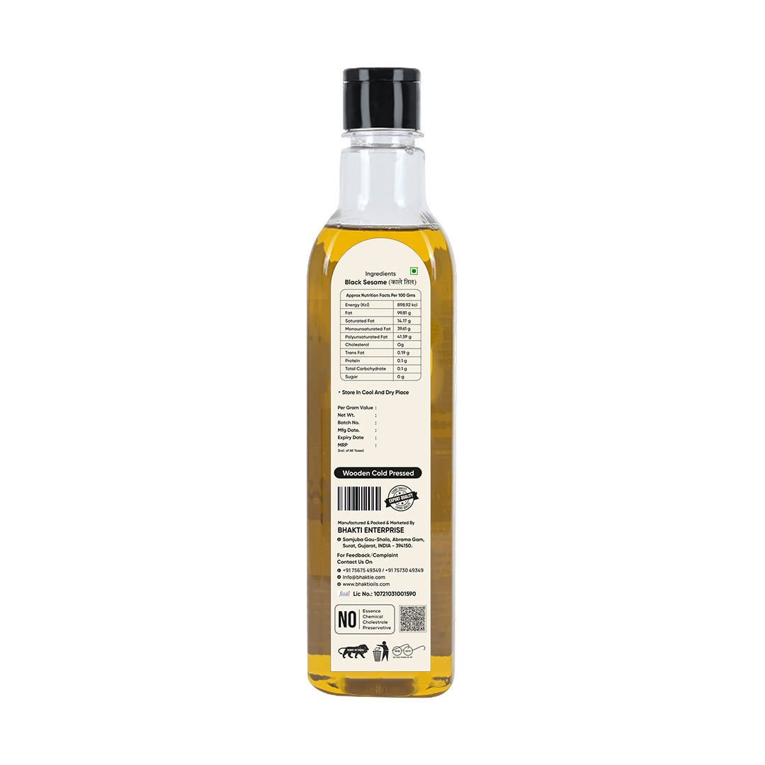 Wooden Cold Pressed Black Sesame Oil - 500 ML