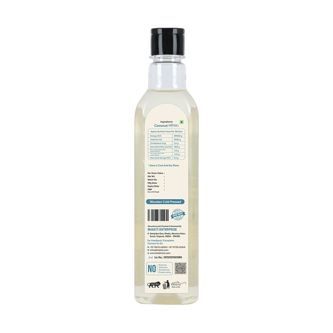 Premium Wooden Cold Pressed Coconut Oil - 500 ML
