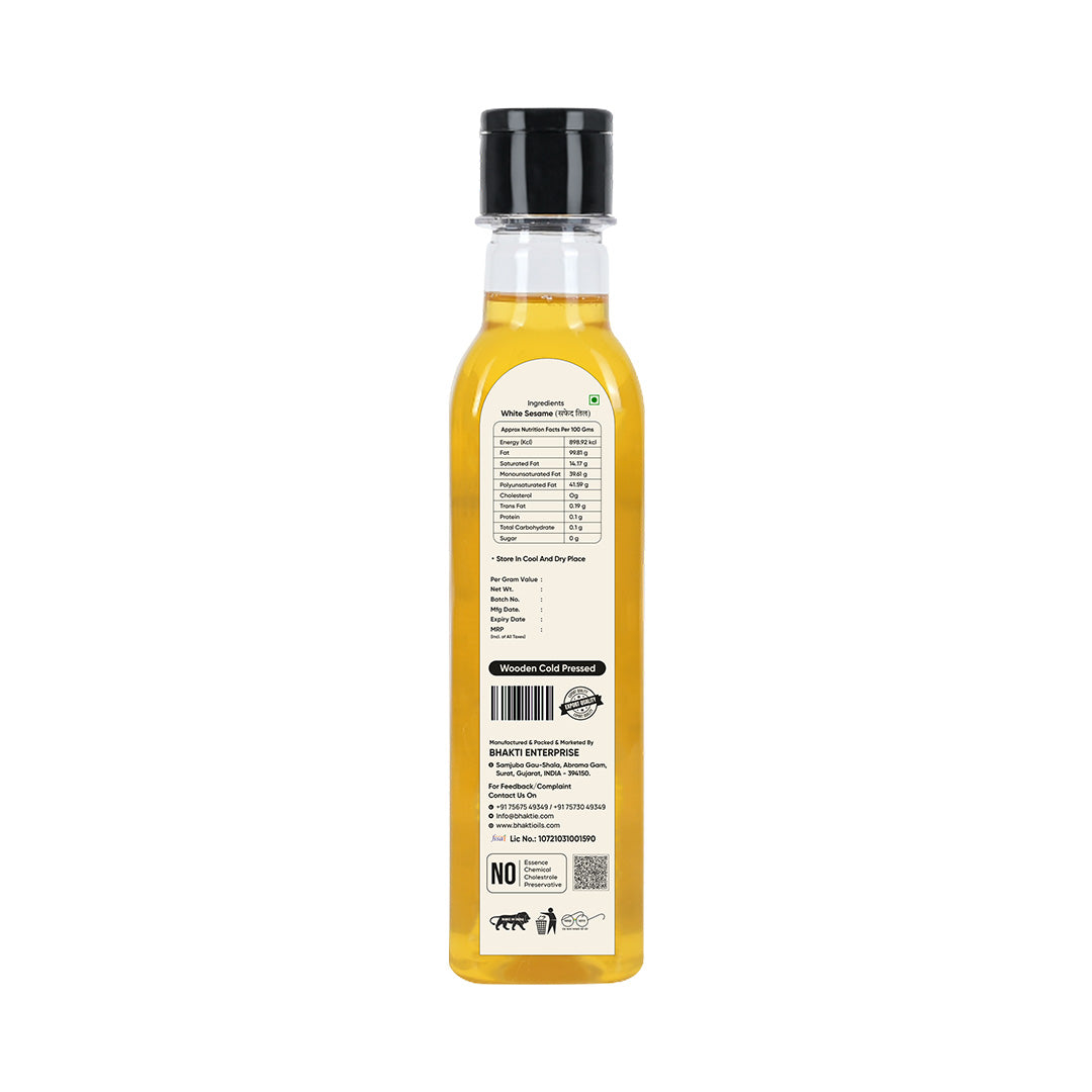 Wooden cold pressed White Sesame Oil - 250 Ml