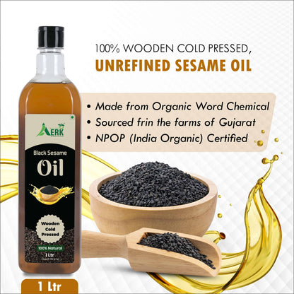 Wooden Cold Pressed Black Sesame Oil