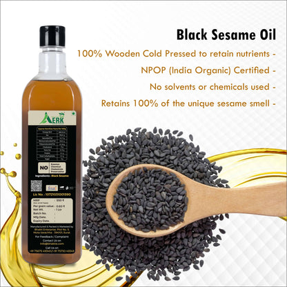 Wooden Cold Pressed Black Sesame Oil