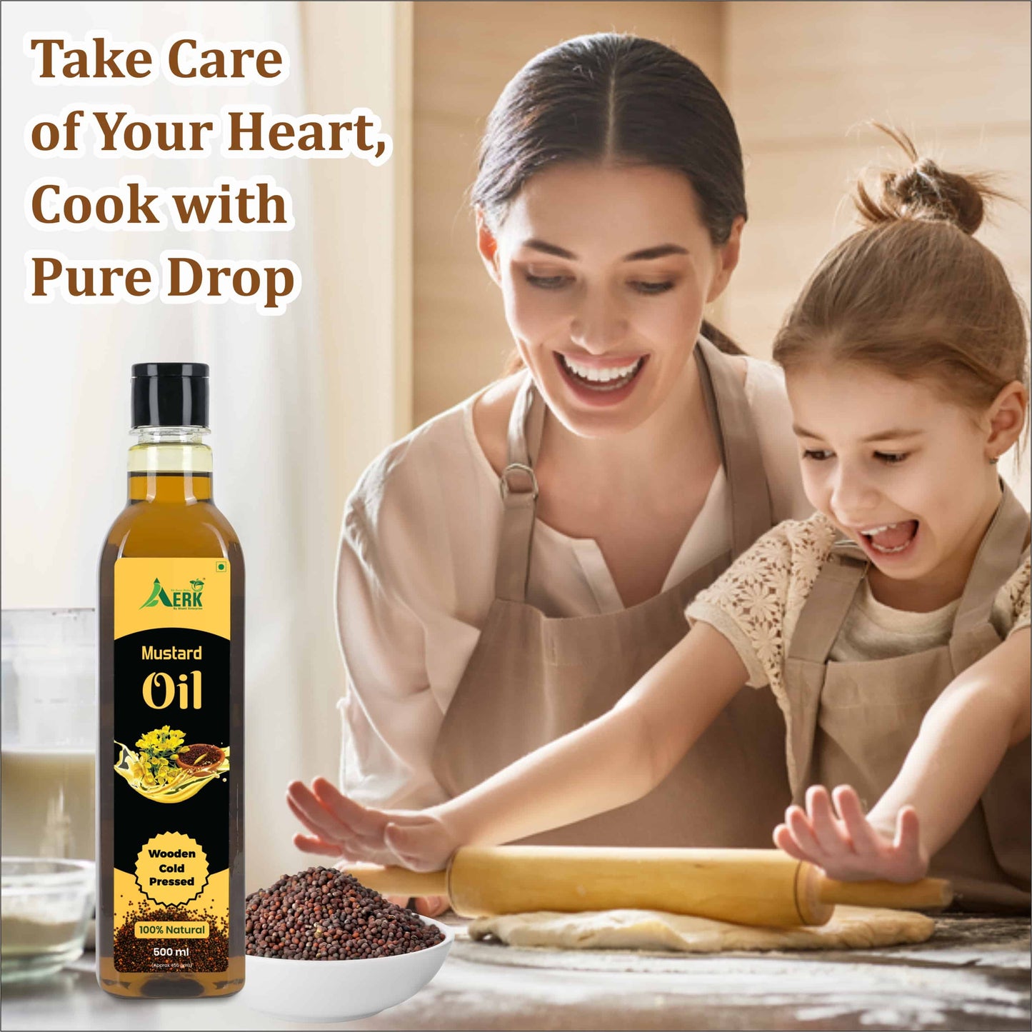 Wooden cold pressed Mustard Oil