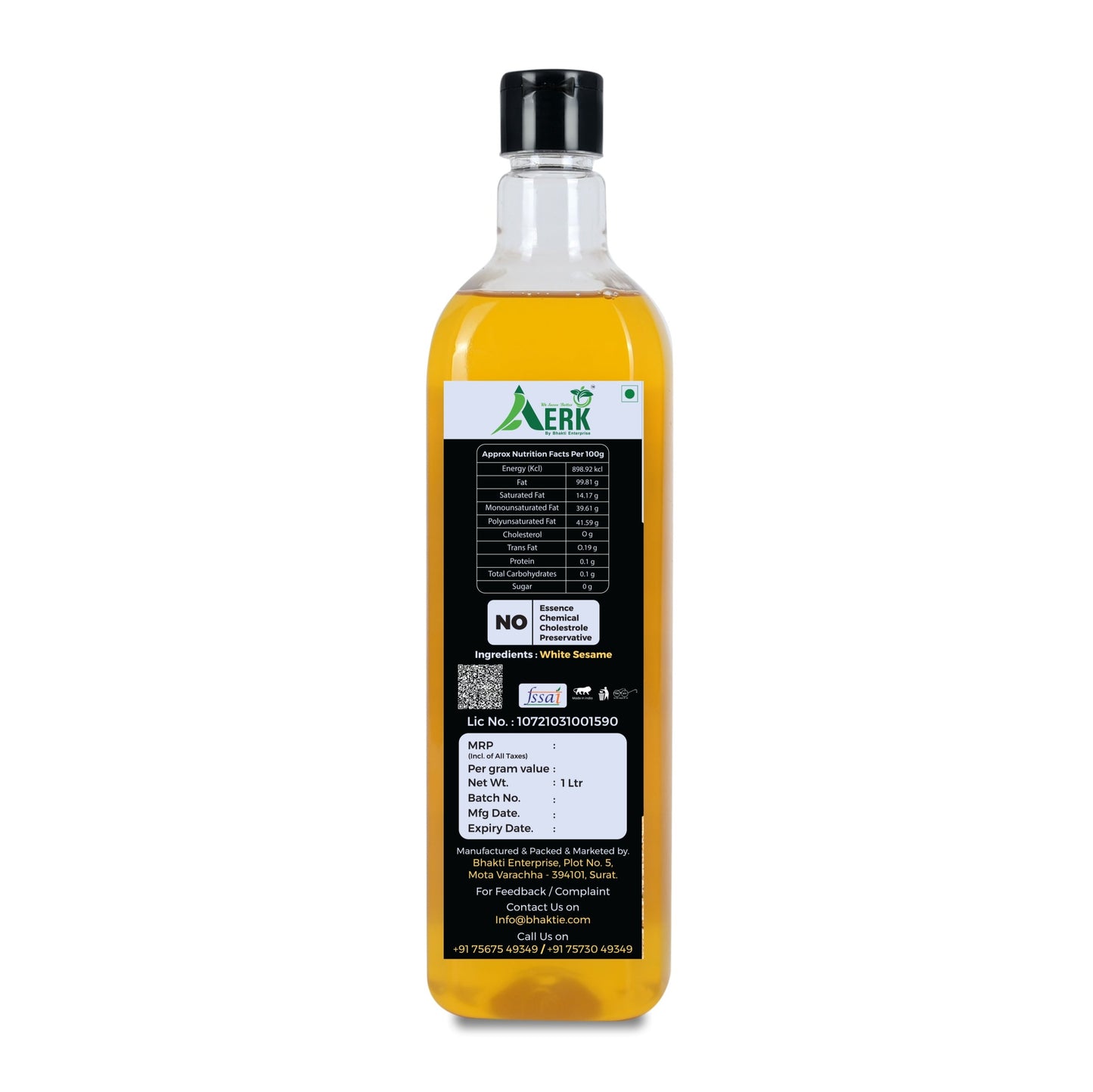 Wooden cold pressed White Sesame Oil