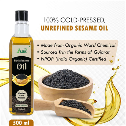 Wooden Cold Pressed Black Sesame Oil