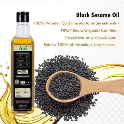 Wooden Cold Pressed Black Sesame Oil