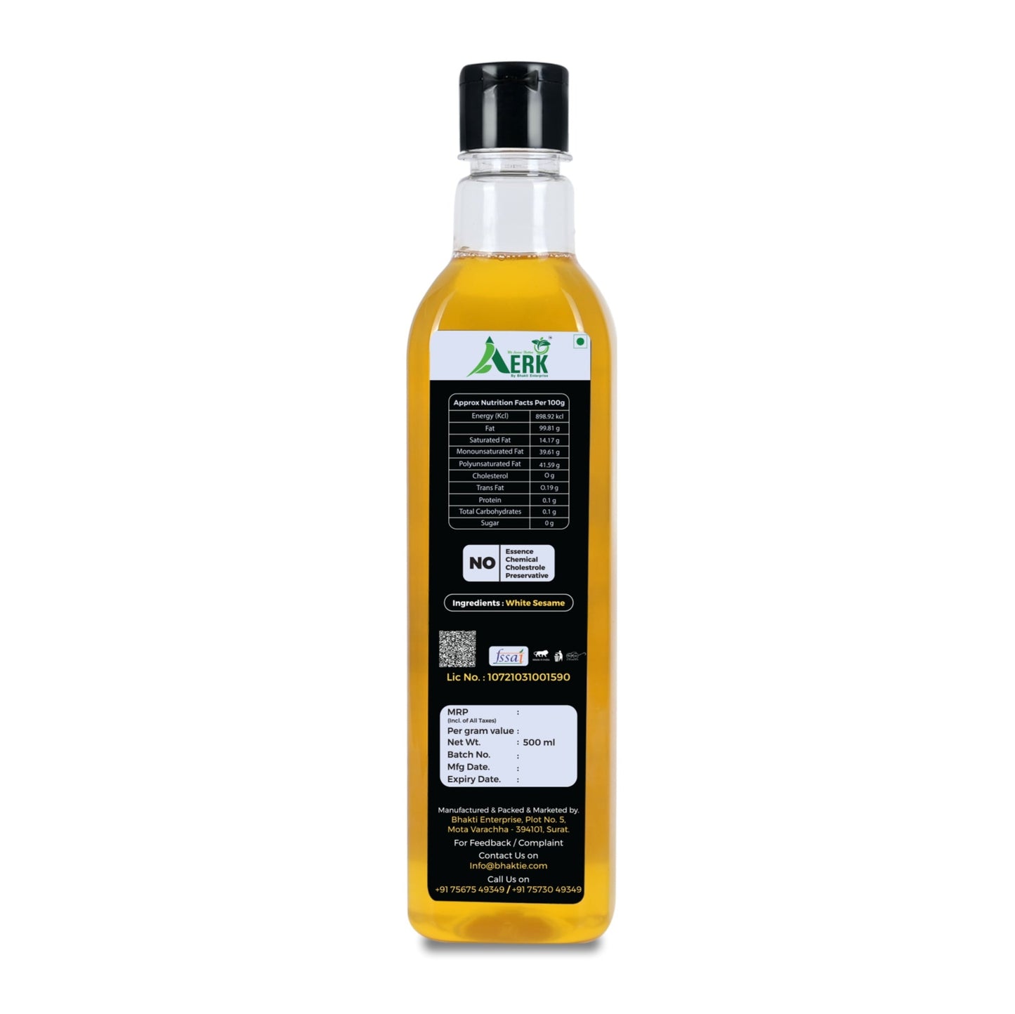 Wooden cold pressed White Sesame Oil