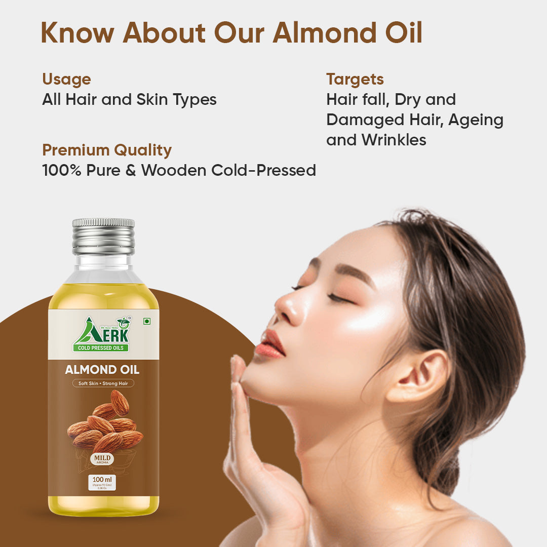 Natural Wooden Cold Pressed Almond Oil - 100 ML