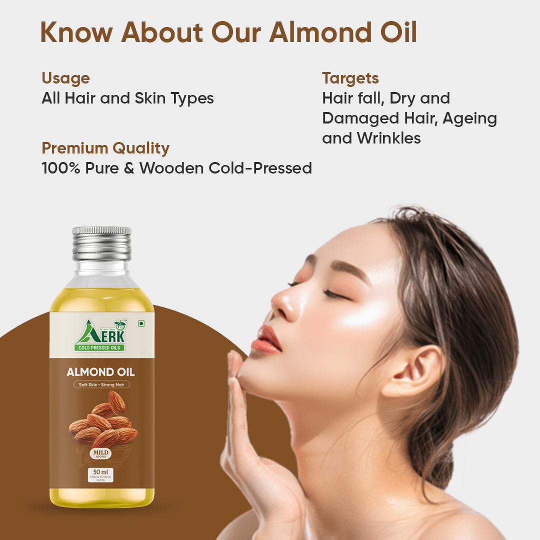 Natural Wooden Cold Pressed Almond Oil - 50 ML