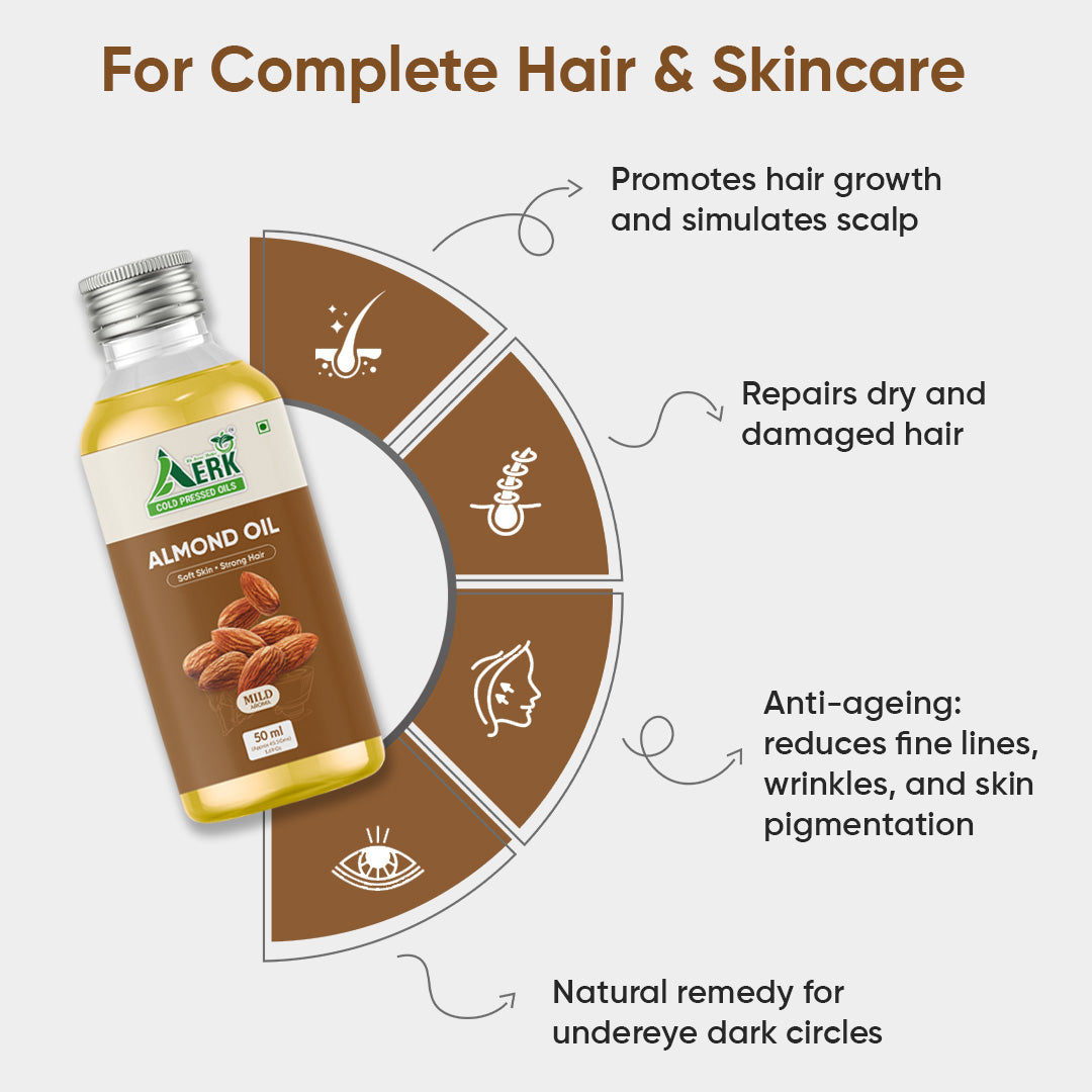 Natural Wooden Cold Pressed Almond Oil - 50 ML