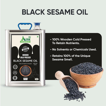 Wooden Cold Pressed Black Sesame Oil - 15 Liter