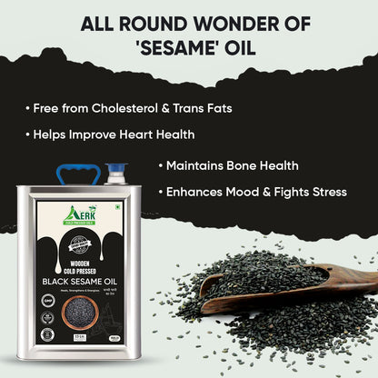 Wooden Cold Pressed Black Sesame Oil - 15 Liter