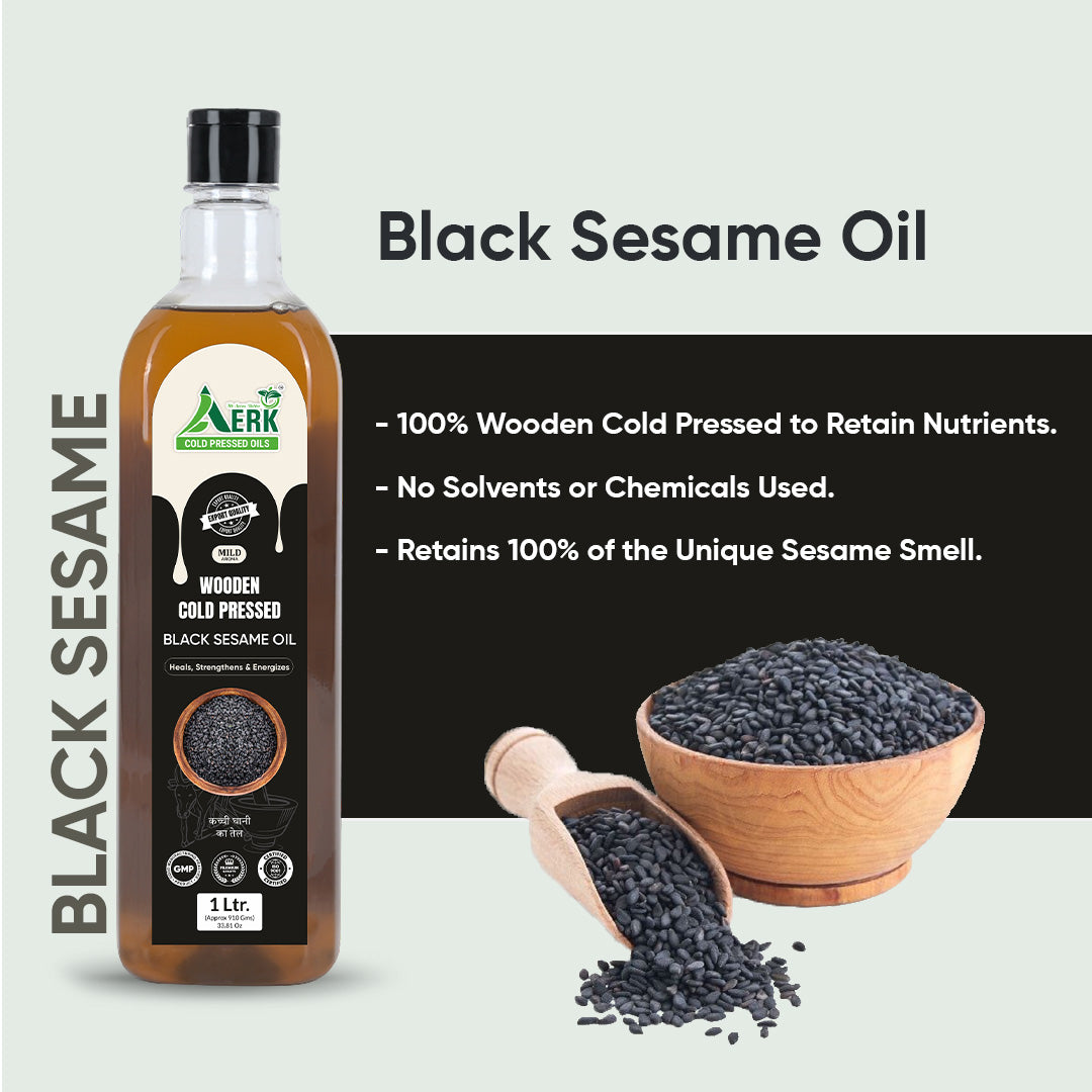 Wooden Cold Pressed Black Sesame Oil - 1 Liter