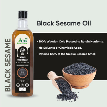 Wooden Cold Pressed Black Sesame Oil - 1 Liter