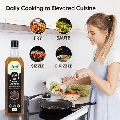 Wooden Cold Pressed Black Sesame Oil - 1 Liter