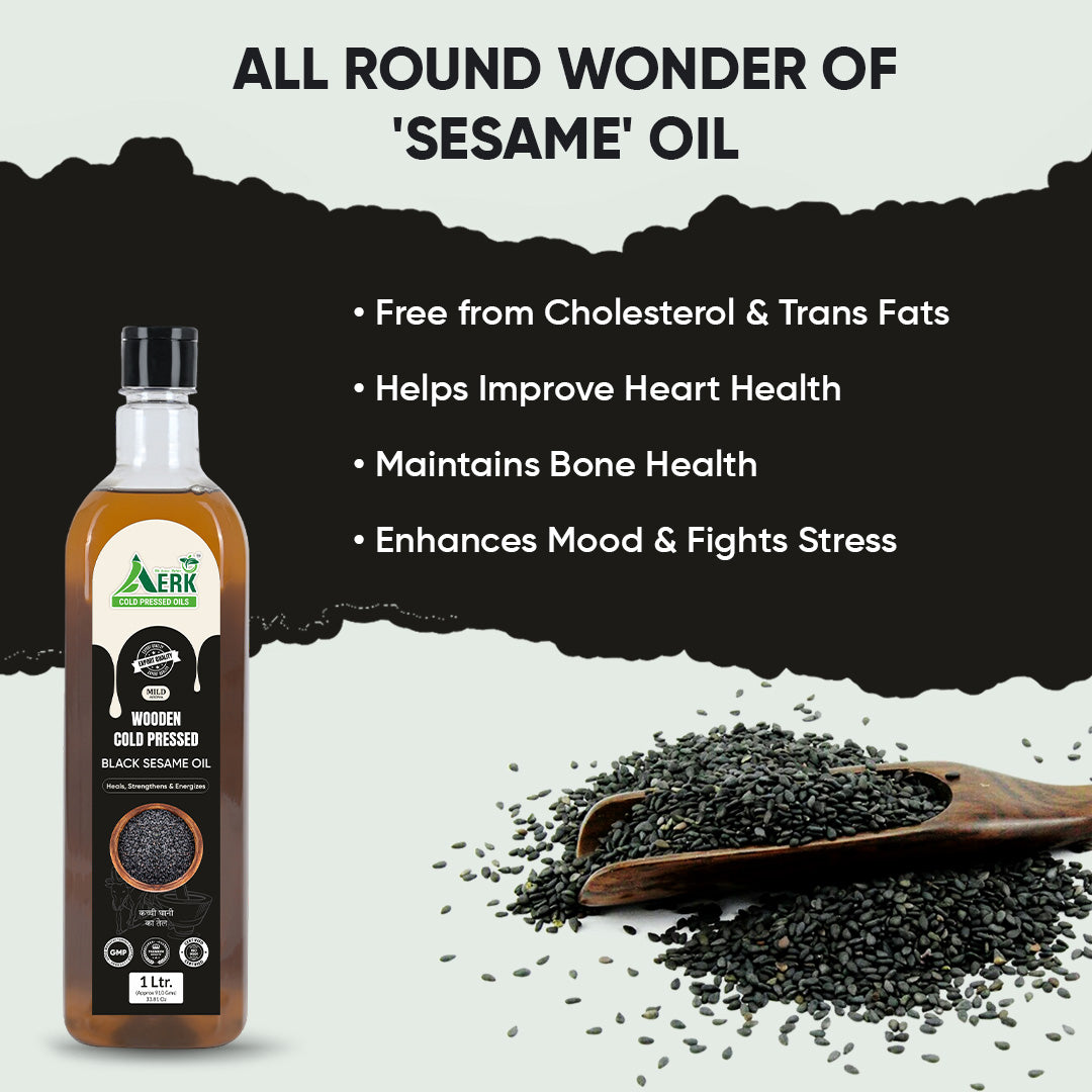 Wooden Cold Pressed Black Sesame Oil - 1 Liter