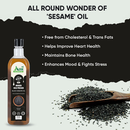 Wooden Cold Pressed Black Sesame Oil - 1 Liter