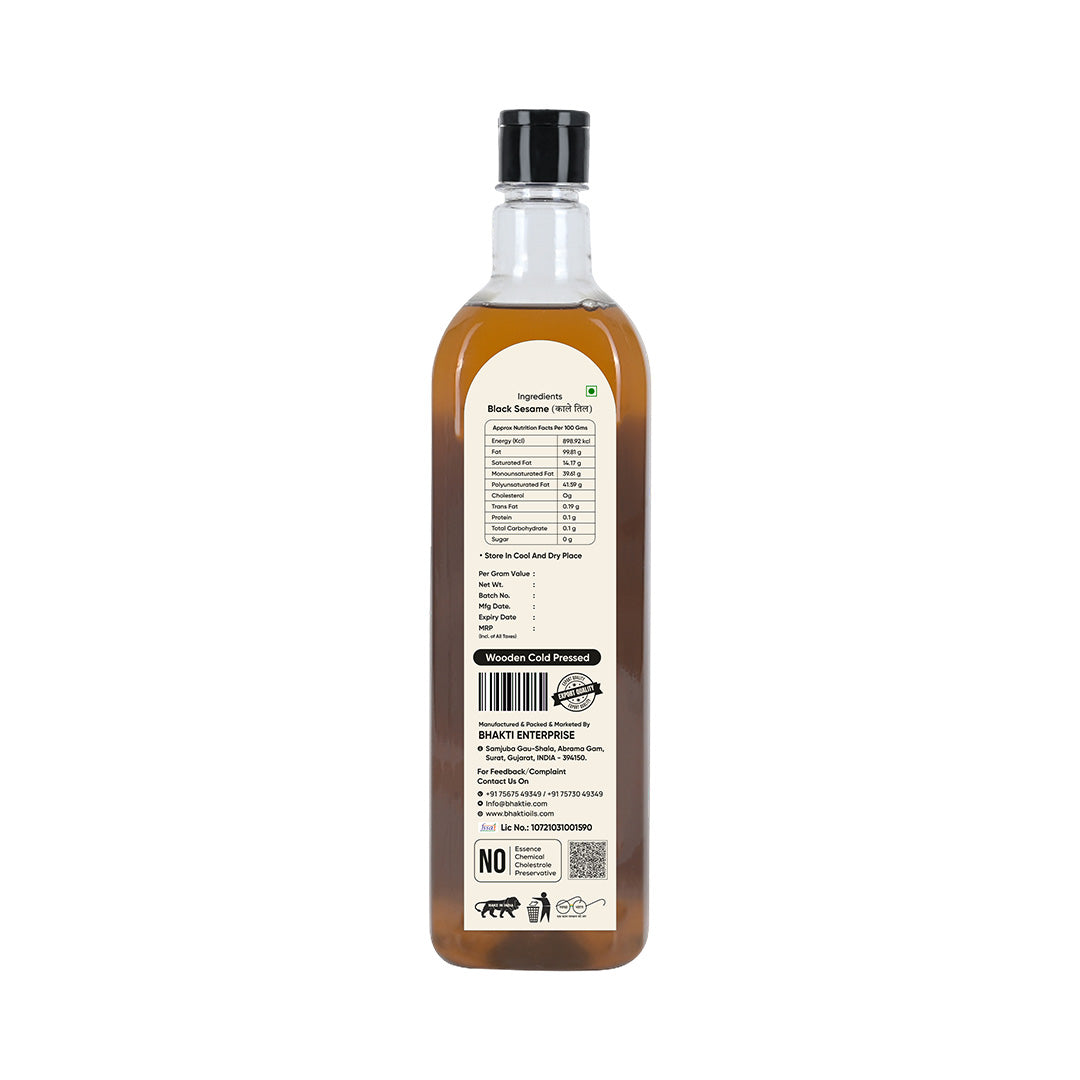 Wooden Cold Pressed Black Sesame Oil - 1 Liter