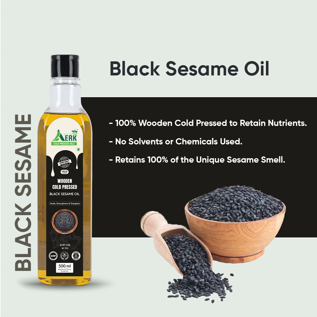 Wooden Cold Pressed Black Sesame Oil - 500 ML