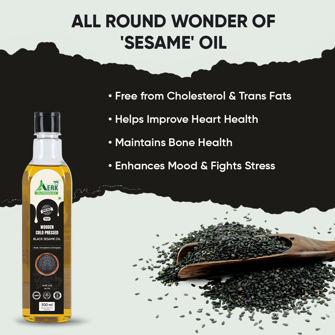 Wooden Cold Pressed Black Sesame Oil - 500 ML