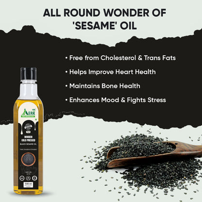 Wooden Cold Pressed Black Sesame Oil - 500 ML
