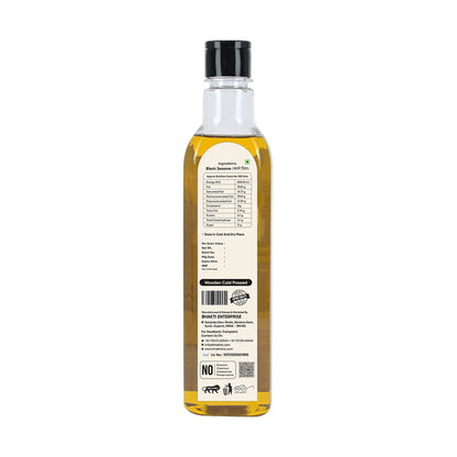 Wooden Cold Pressed Black Sesame Oil - 500 ML