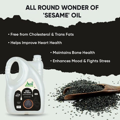 Wooden Cold Pressed Black Sesame Oil - 5 Liter