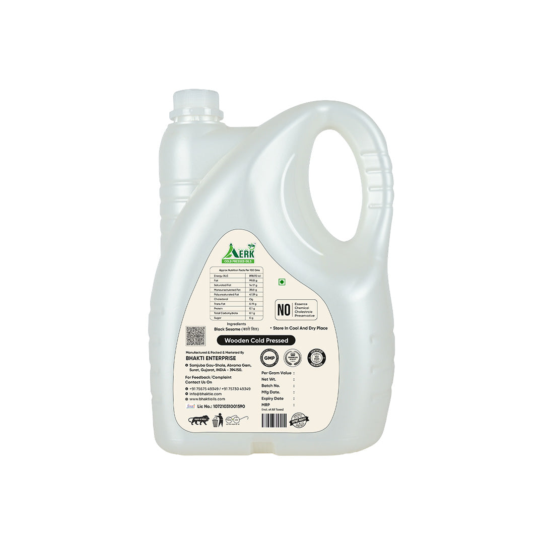 Wooden Cold Pressed Black Sesame Oil - 5 Liter