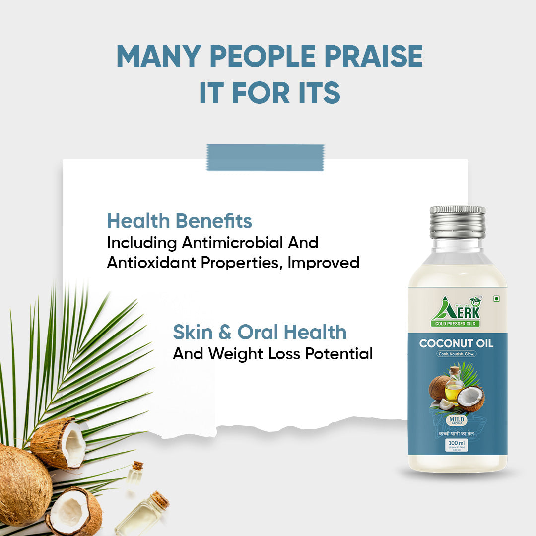 Premium Wooden Cold Pressed Coconut Oil - 100 ML