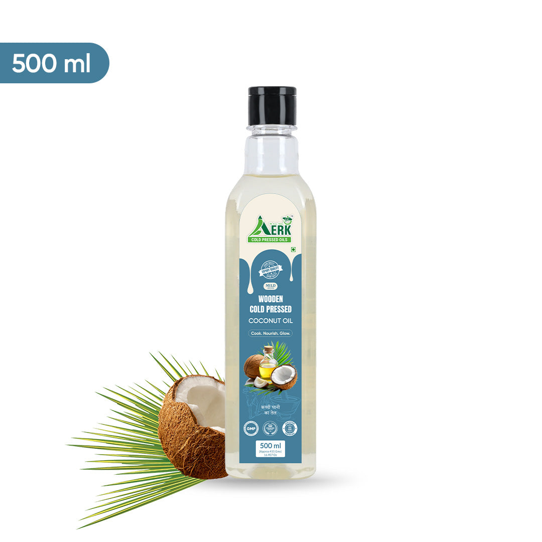 Premium Wooden Cold Pressed Coconut Oil - 500 ML