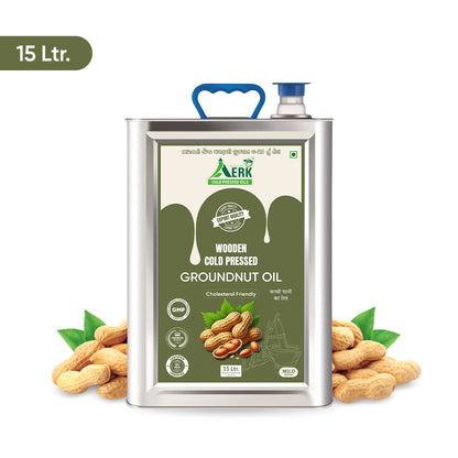 Wooden Cold Pressed Groundnut Oil - 15 Liter