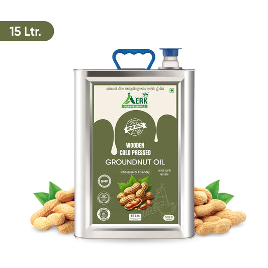 Wooden Cold Pressed Groundnut Oil - 15 Liter