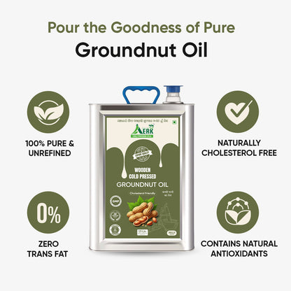 Wooden Cold Pressed Groundnut Oil - 15 Liter