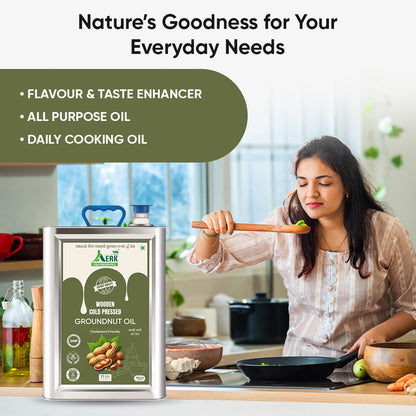 Wooden Cold Pressed Groundnut Oil - 15 Liter