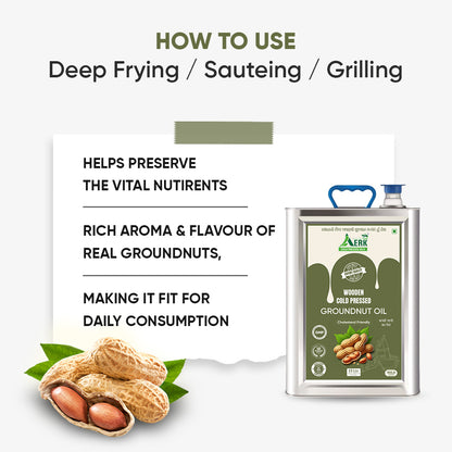 Wooden Cold Pressed Groundnut Oil - 15 Liter