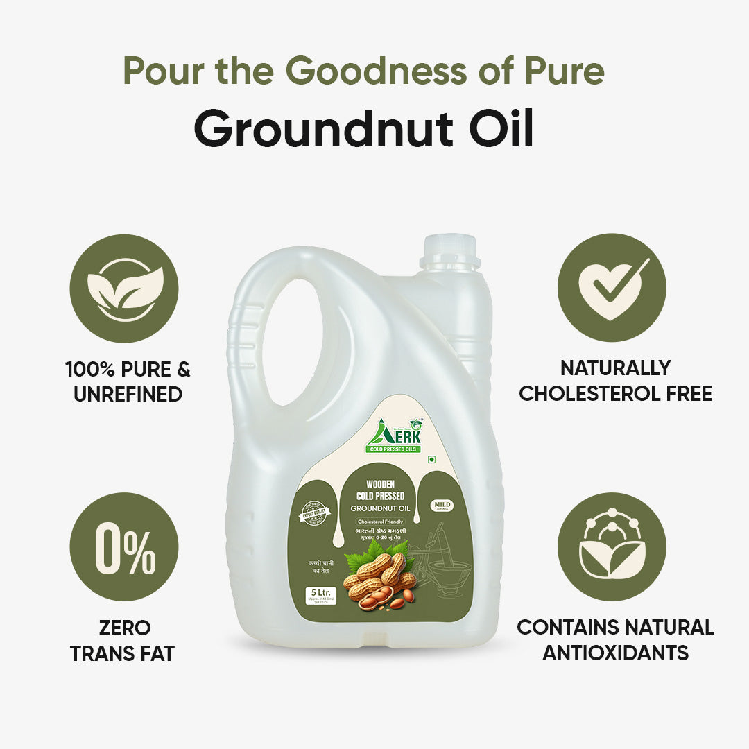 Wooden Cold Pressed Groundnut Oil - 5 Liter