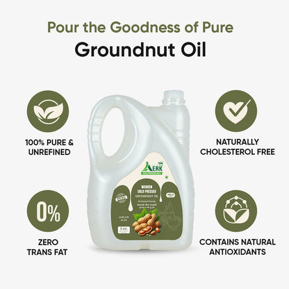 Wooden Cold Pressed Groundnut Oil - 5 Liter