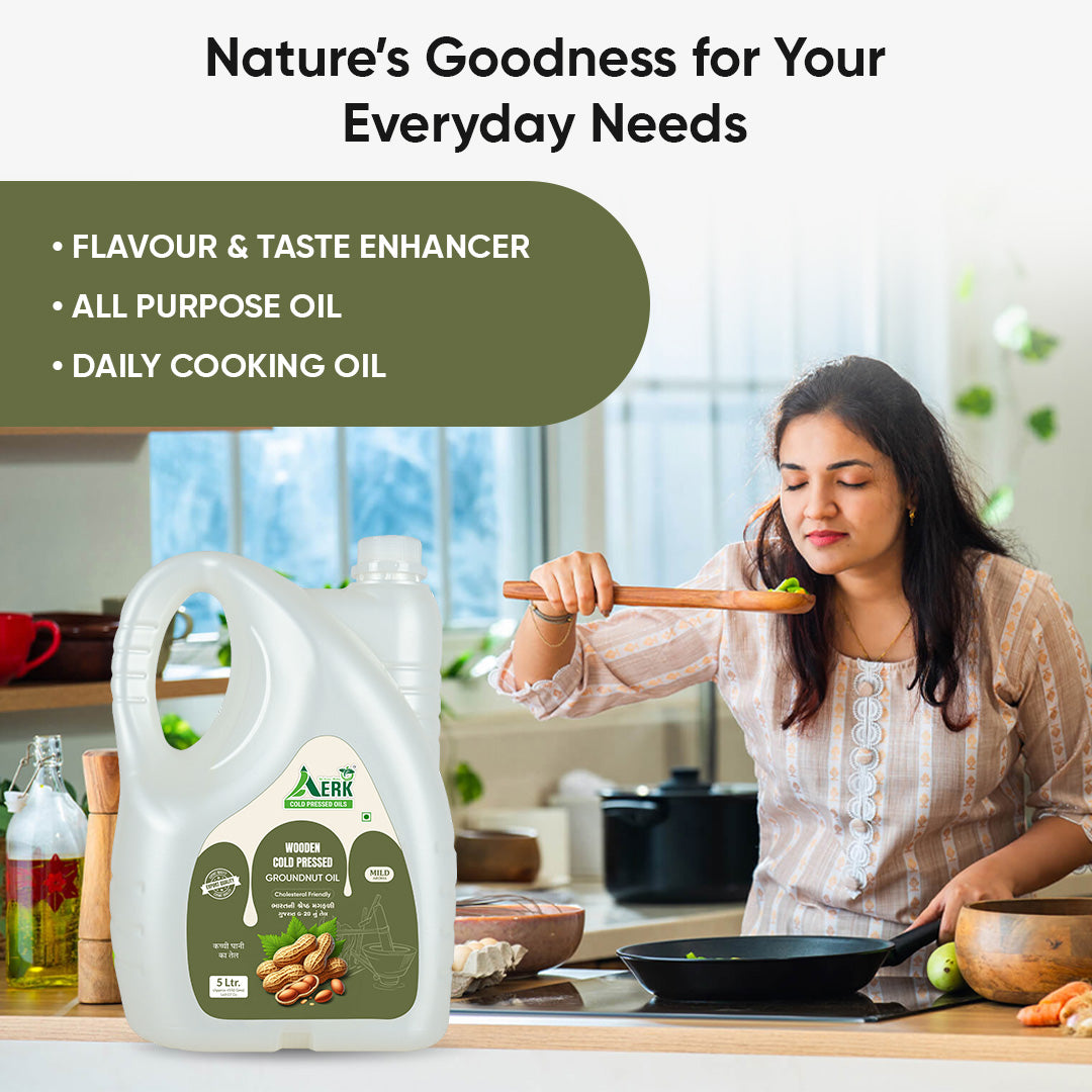 Wooden Cold Pressed Groundnut Oil - 5 Liter