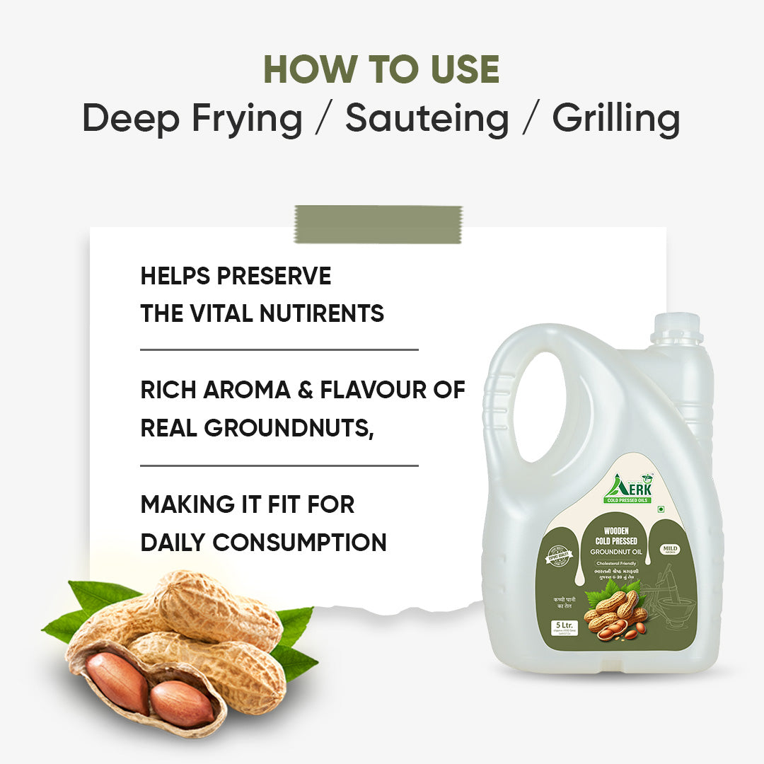 Wooden Cold Pressed Groundnut Oil - 5 Liter