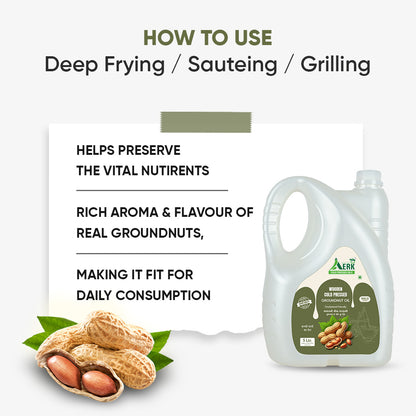 Wooden Cold Pressed Groundnut Oil - 5 Liter
