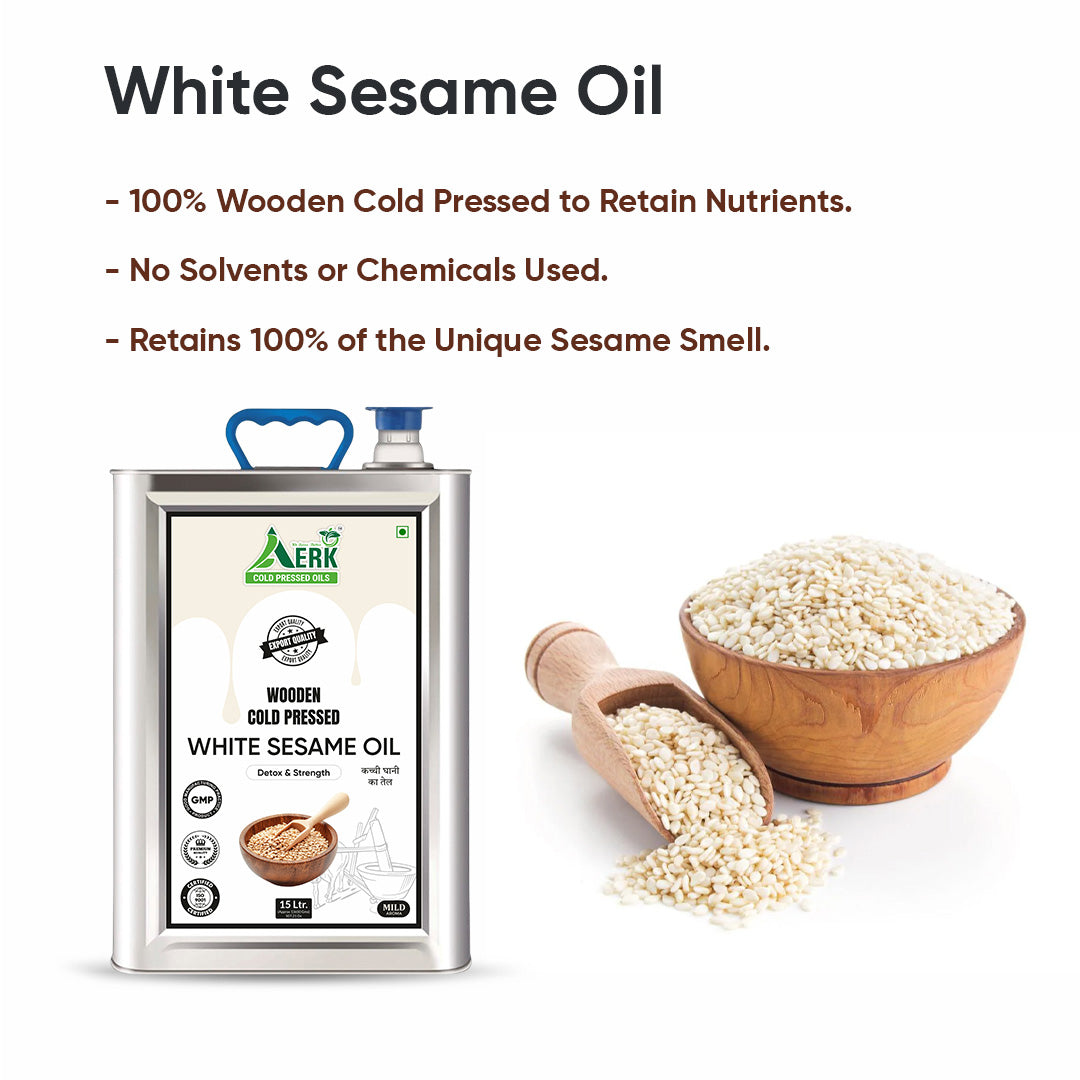 Wooden cold pressed White Sesame Oil - 15 Liter