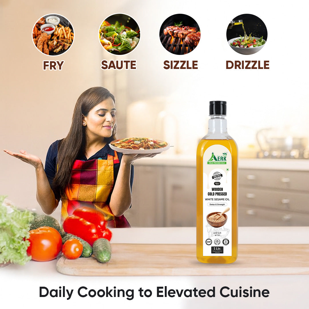 Wooden cold pressed White Sesame Oil - 1 Liter