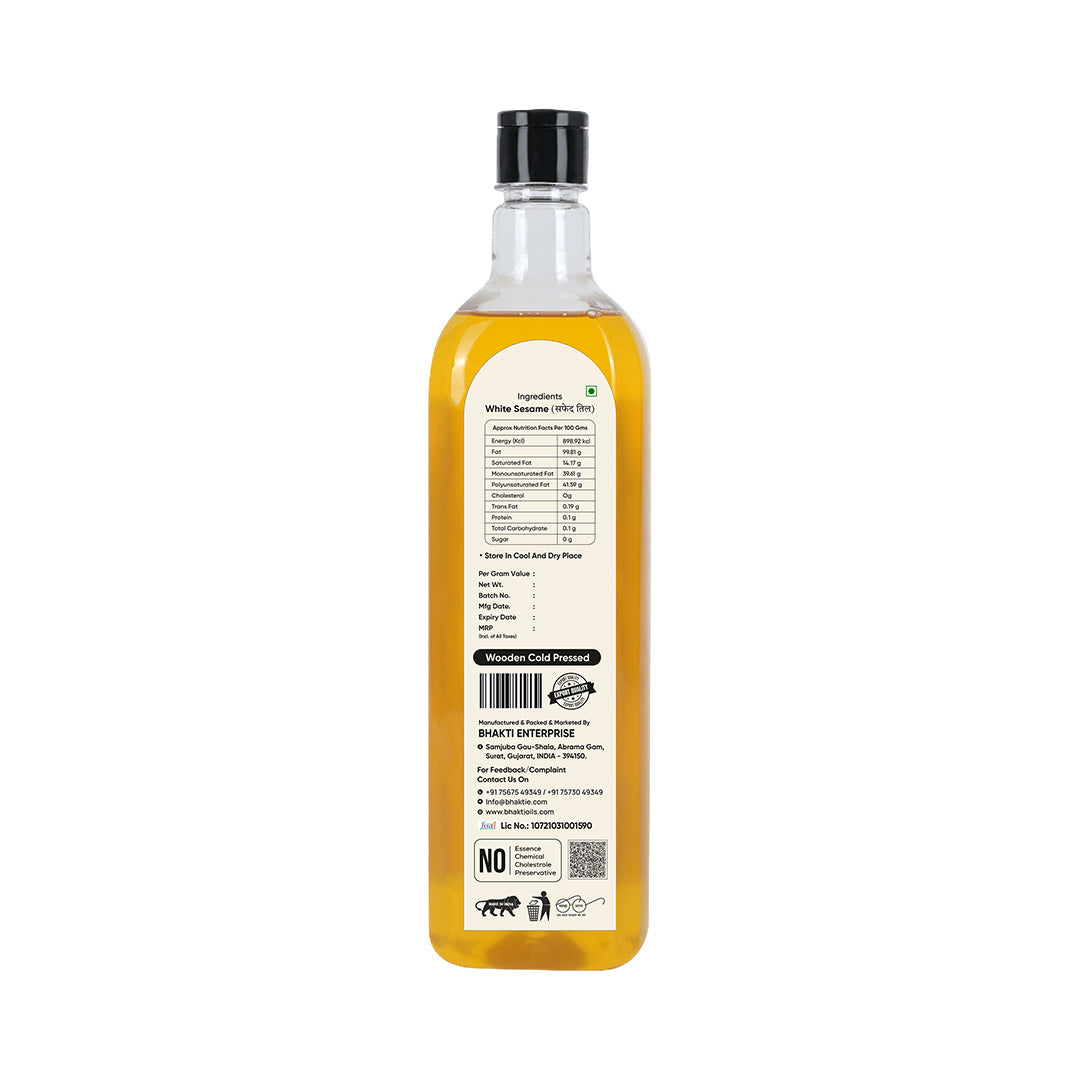 Wooden cold pressed White Sesame Oil - 1 Liter